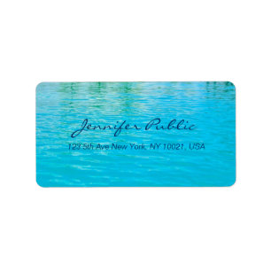 Etiqueta Agua moderna de Sea Blue Aqua manuscrita manuscrit