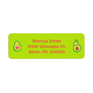 Etiqueta Aguacate Cuchara rosa y verde