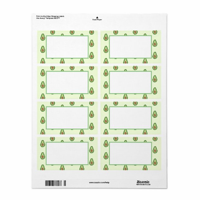 Etiqueta Aguacate en Puntos (Hoja Entera)