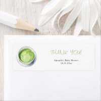 Aguada de Acuarela Matcha Latte Baby Shower 