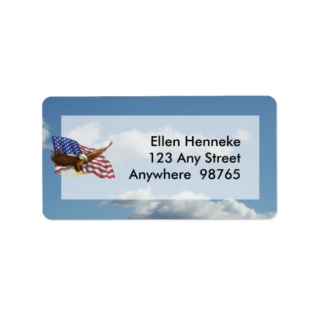 Etiqueta Águila calva americana (Frente)