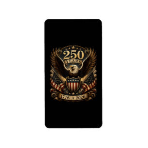 Etiqueta Águila patriótica americana 1776 2026 250º 4 de ju