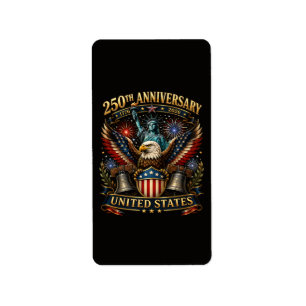 Etiqueta Águila Patriótica del 250 Aniversario de Estados U