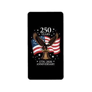 Etiqueta Águila y Bandera 250 Años de América 1776-2026