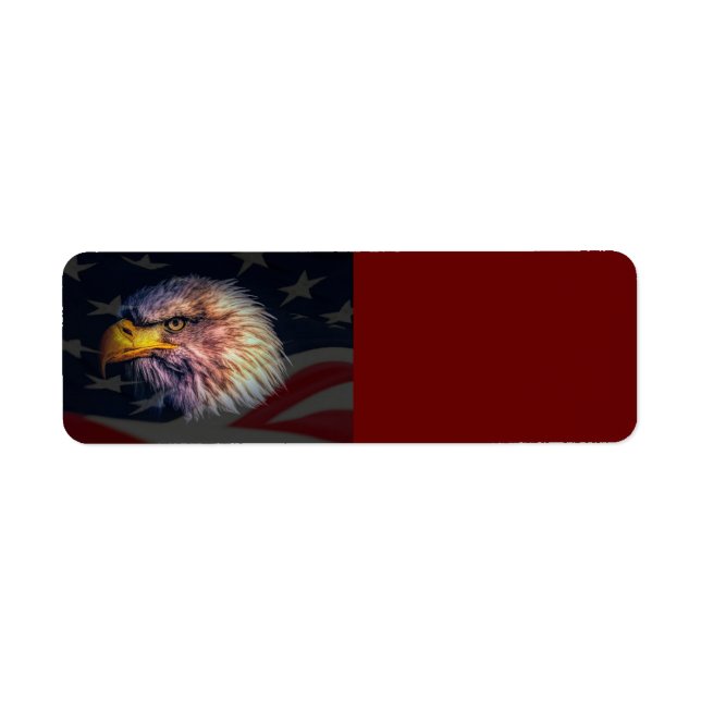 Etiqueta Águila Y Bandera De Los Estados Unidos (Frente)