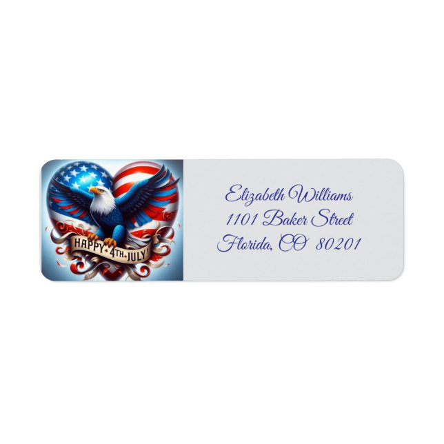 Etiqueta Águila y bandera Estados Unidos 🇺 🇸 (Frente)