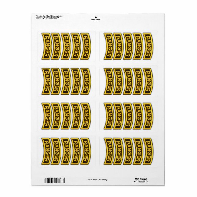 Etiqueta Airborne Rangers Veterans Vets LRRP (Hoja Entera)