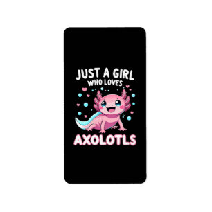 Etiqueta Ajolote Kawaii Solo Una Chica Que Ama Ajolotes