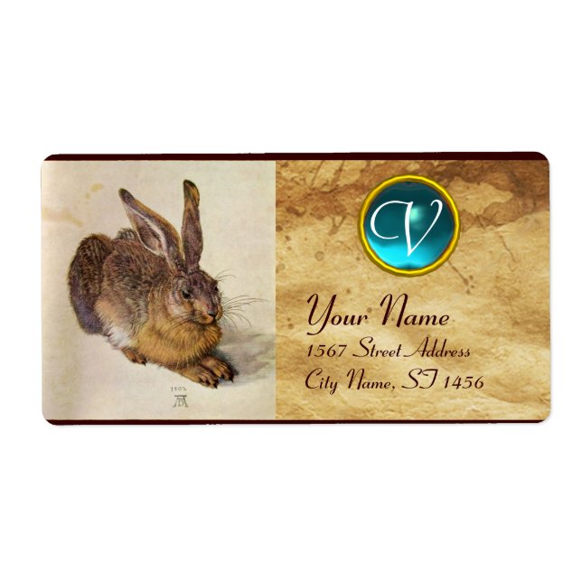 Etiqueta Alarma Azul Monograma (Cuello Joven) (Frente)