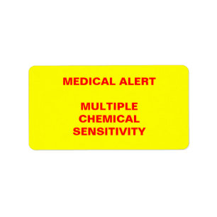 Etiqueta Alarma médica: Sensibilidad química múltiple