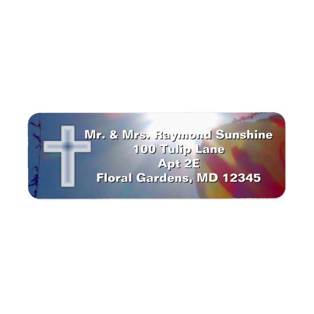 Etiqueta Alcance para el BAPTISMO del cielo con CRUZ (Frente)