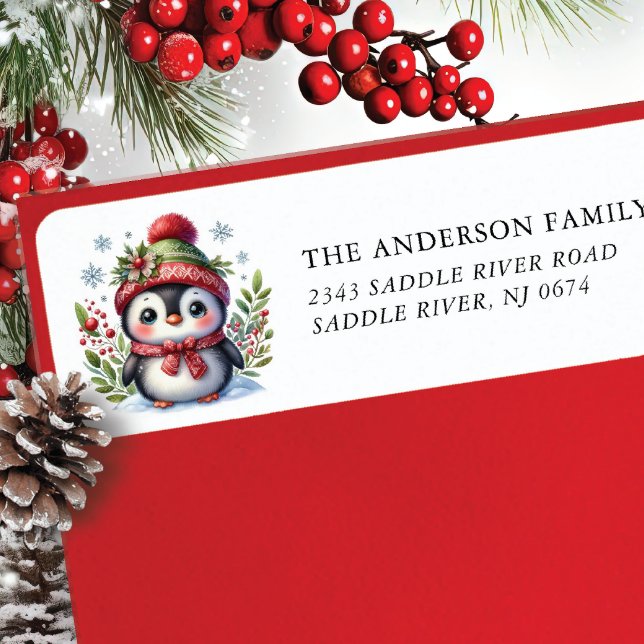 Etiqueta Alegre dirección de devolución de pingüino (Subido por el creador)