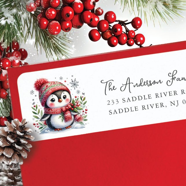 Etiqueta Alegre dirección de devolución de pingüino (Subido por el creador)