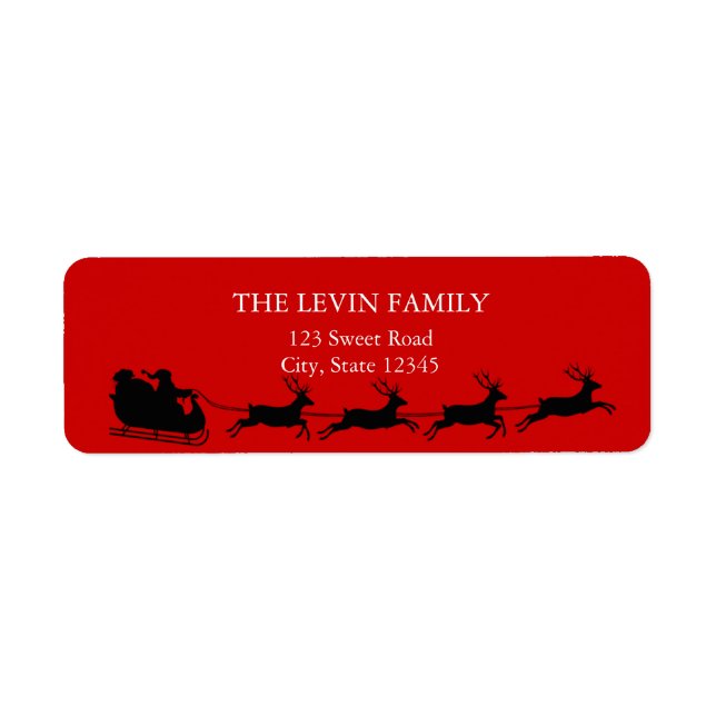Etiqueta Alegres Navidades de Santa Claus Riding Sleigh (Frente)