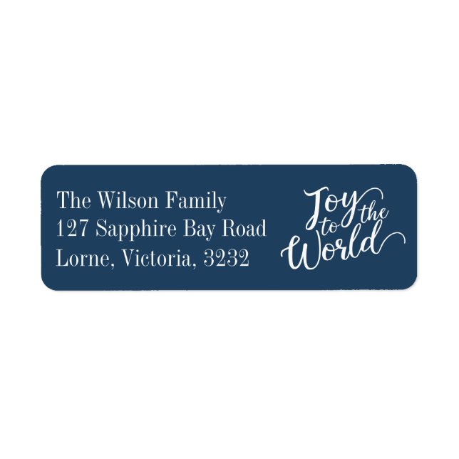 Etiqueta Alegría azul a la dirección del feriado mundial (Frente)