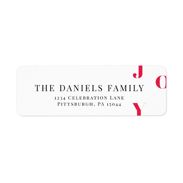 Etiqueta Alegría roja de invierno acuarela (Frente)