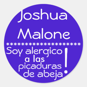 Etiqueta alérgica de aguijón