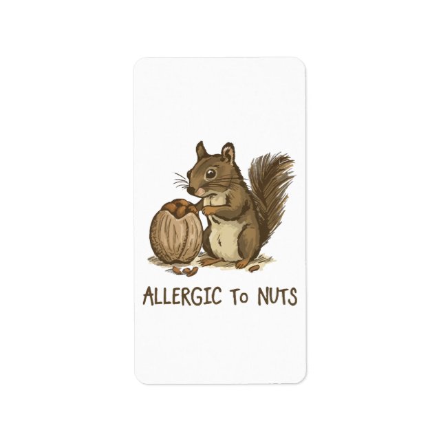 Etiqueta Alergico a nueces (Frente)