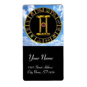 Etiqueta Alexandrito púrpura GEMINI ZODIAC