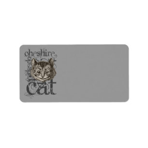 Etiqueta Alice In Wonderland Cheshire Cat Grunge