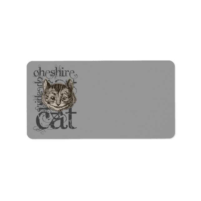 Etiqueta Alice In Wonderland Cheshire Cat Grunge (Frente)