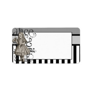 Etiqueta Alice In Wonderland Grunge