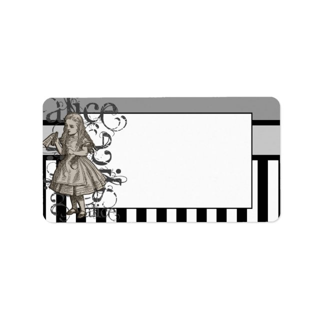 Etiqueta Alice In Wonderland Grunge (Frente)