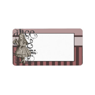 Etiqueta Alice In Wonderland Grunge (Rosa)