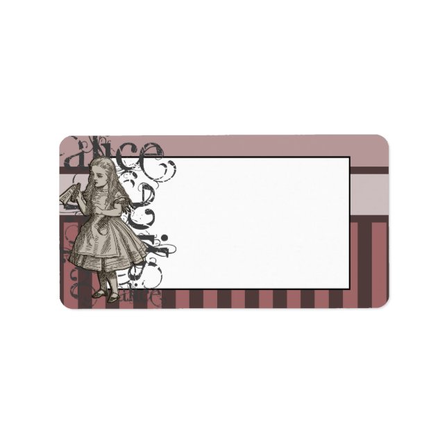 Etiqueta Alice In Wonderland Grunge (Rosa) (Frente)
