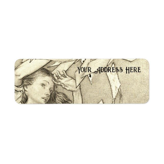 Etiqueta Alice In Wonderland Lewis Carroll Rackham (Frente)