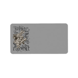 Etiqueta Alice In Wonderland White Rabbit Grunge