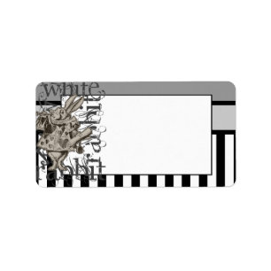 Etiqueta Alice In Wonderland White Rabbit Grunge
