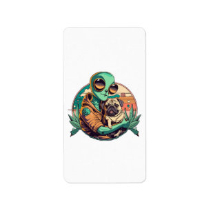 Etiqueta Alien y Pug
