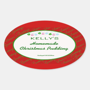 Etiqueta alimentaria de Navidades rojos