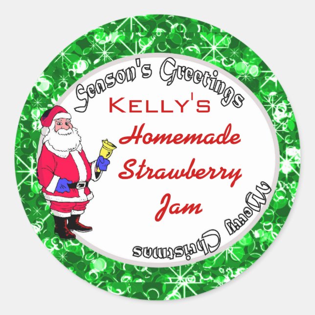 Etiqueta alimentaria de Navidades verdes festivos (Anverso)