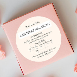 Etiqueta alimenticia de ingredientes y alergénicos