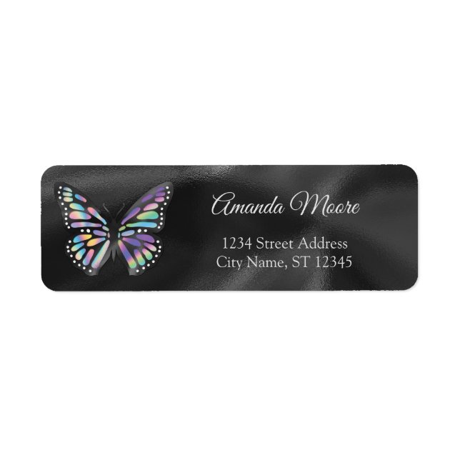 Etiqueta Alitas de Relieve metalizado monarca del holograma (Frente)