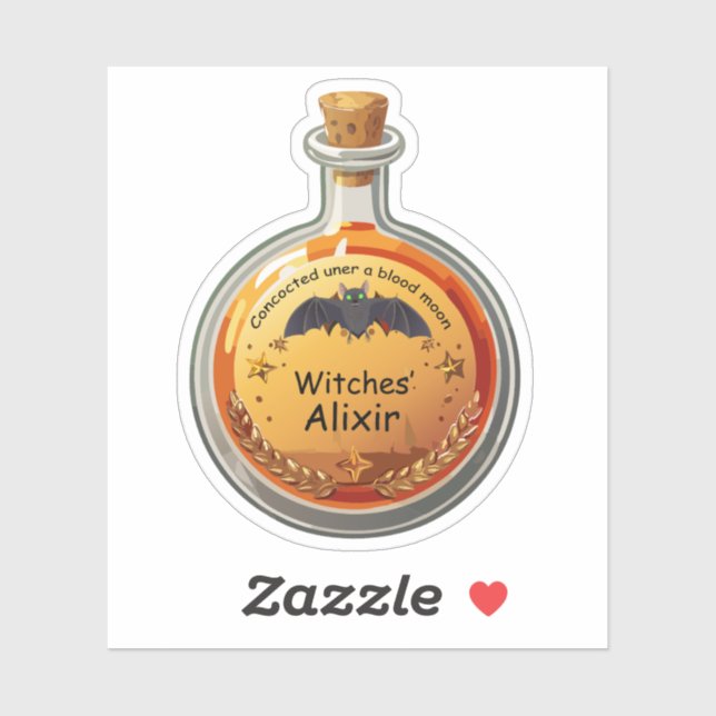 Etiqueta Alixir de las brujas de posición de las b (Hoja)