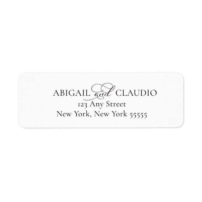 Etiqueta All-In-On Simple Classic Black & White Wedding (Frente)