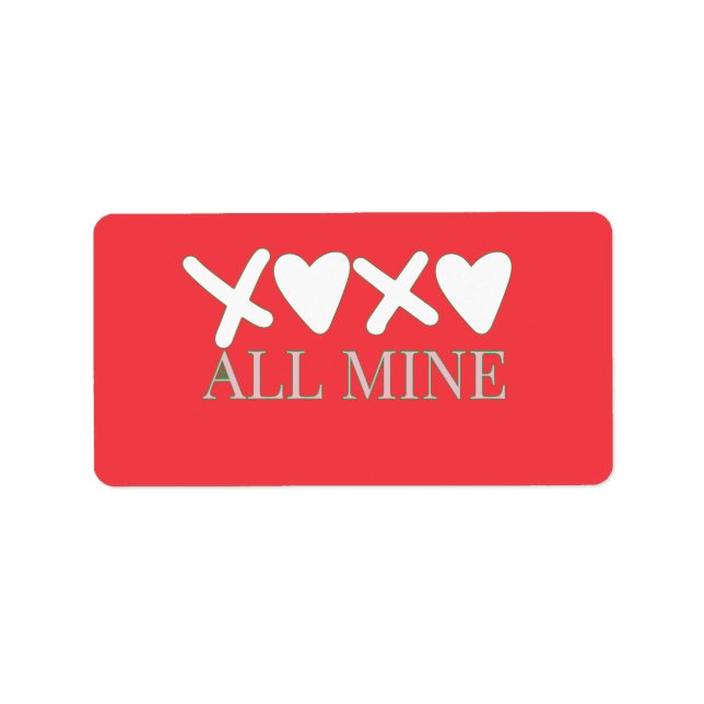 Etiqueta ALL MINE XOXO Valentine Shirt - Minimal Love Desig (Frente)