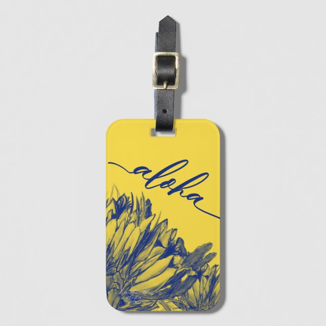 Etiqueta Aloha Blue Yellow Cereus Bag (Anverso vertical)