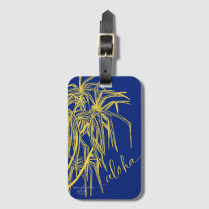 Etiqueta Aloha Blue Yellow Hala Tree