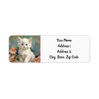 Alphonse Mucha Estilo Gato Blanco