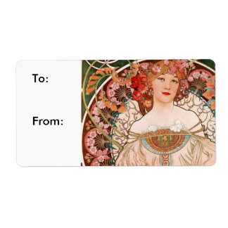 Etiqueta Alphonse Mucha F. Champenois