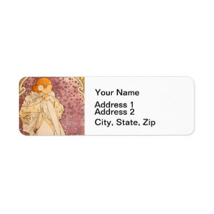 Etiqueta Alphonse Mucha La Dame Aux Camelias: Art Nouveau 