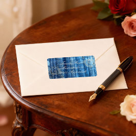 Etiqueta Alte Bücher - goldene Ornamente - blau |