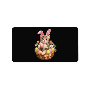 Etiqueta Amantes de Gatitos Adorables Feliz Pascua Gato