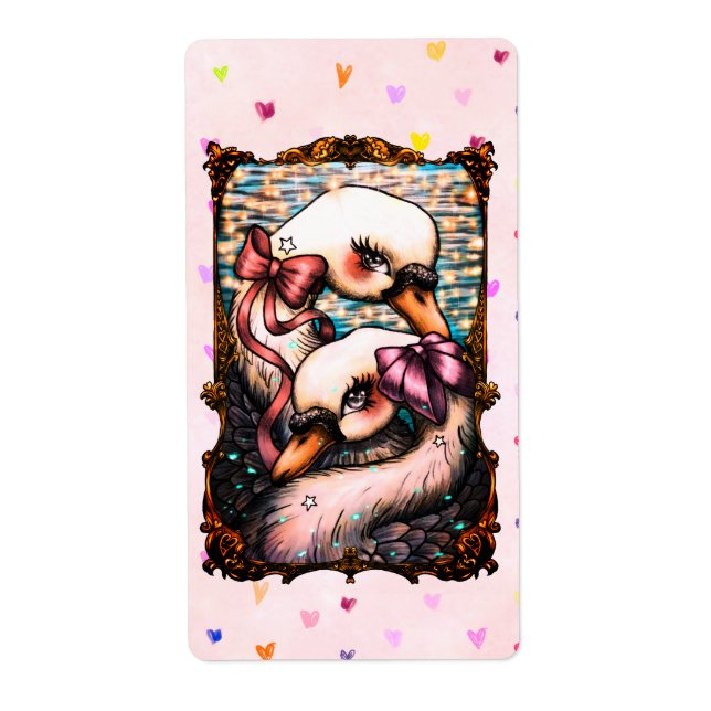 Etiqueta Amantes de los cisnes (Frente)