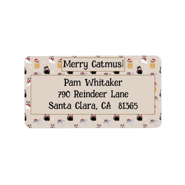 Etiqueta Amar a mis gatos (Frente)