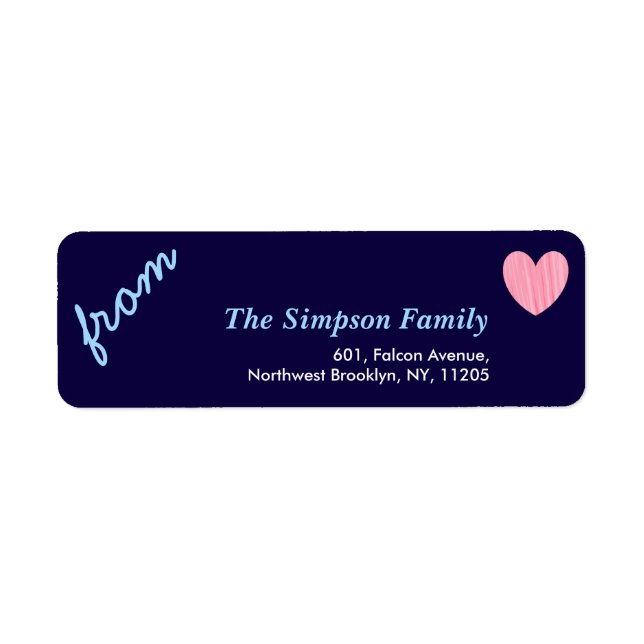 Etiqueta Amar la colección de vacaciones Dirección de devol (Frente)